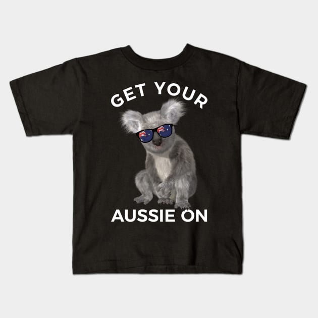 Get Your Aussie On Kids T-Shirt by DPattonPD